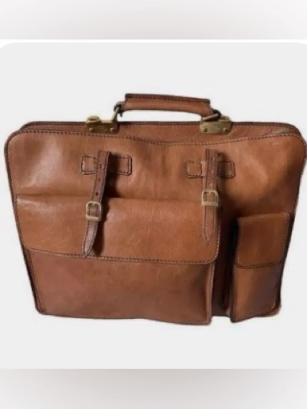 The Bridge Story Uomo Double Gusset Leather Briefcase